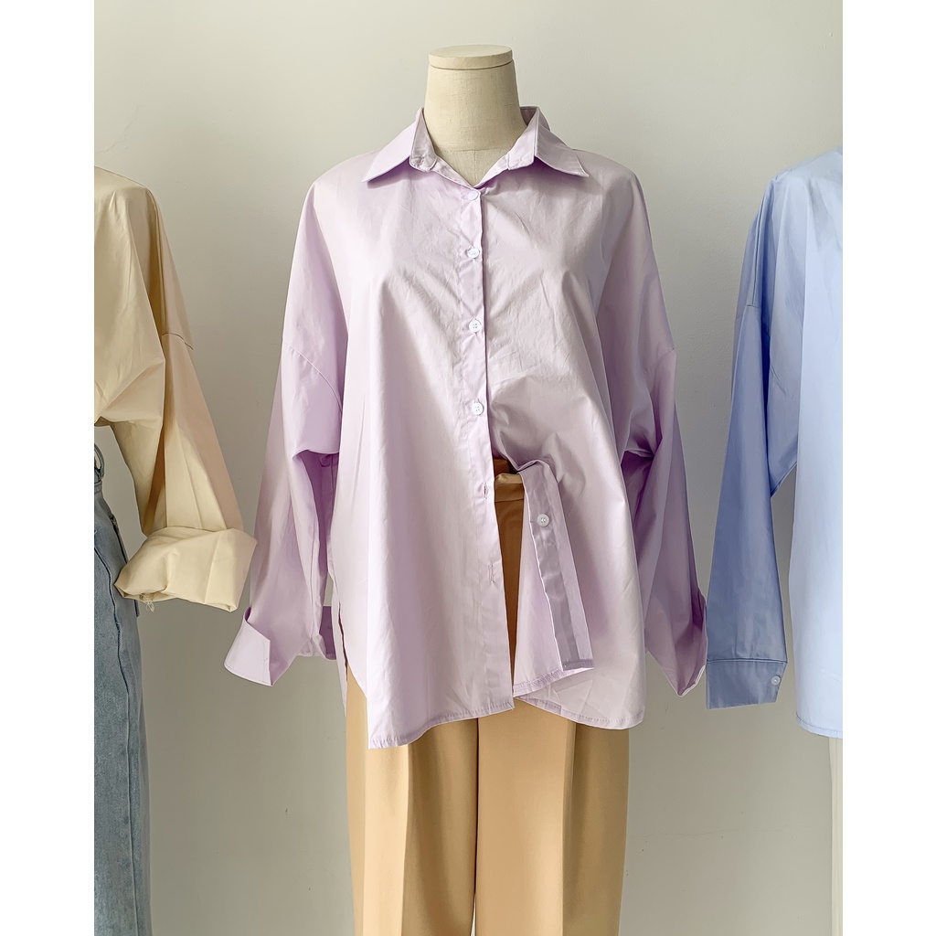 Áo Sơ Mi Nữ Oversize Màu Pastel Mello | SM-LA3503 | Lana Official