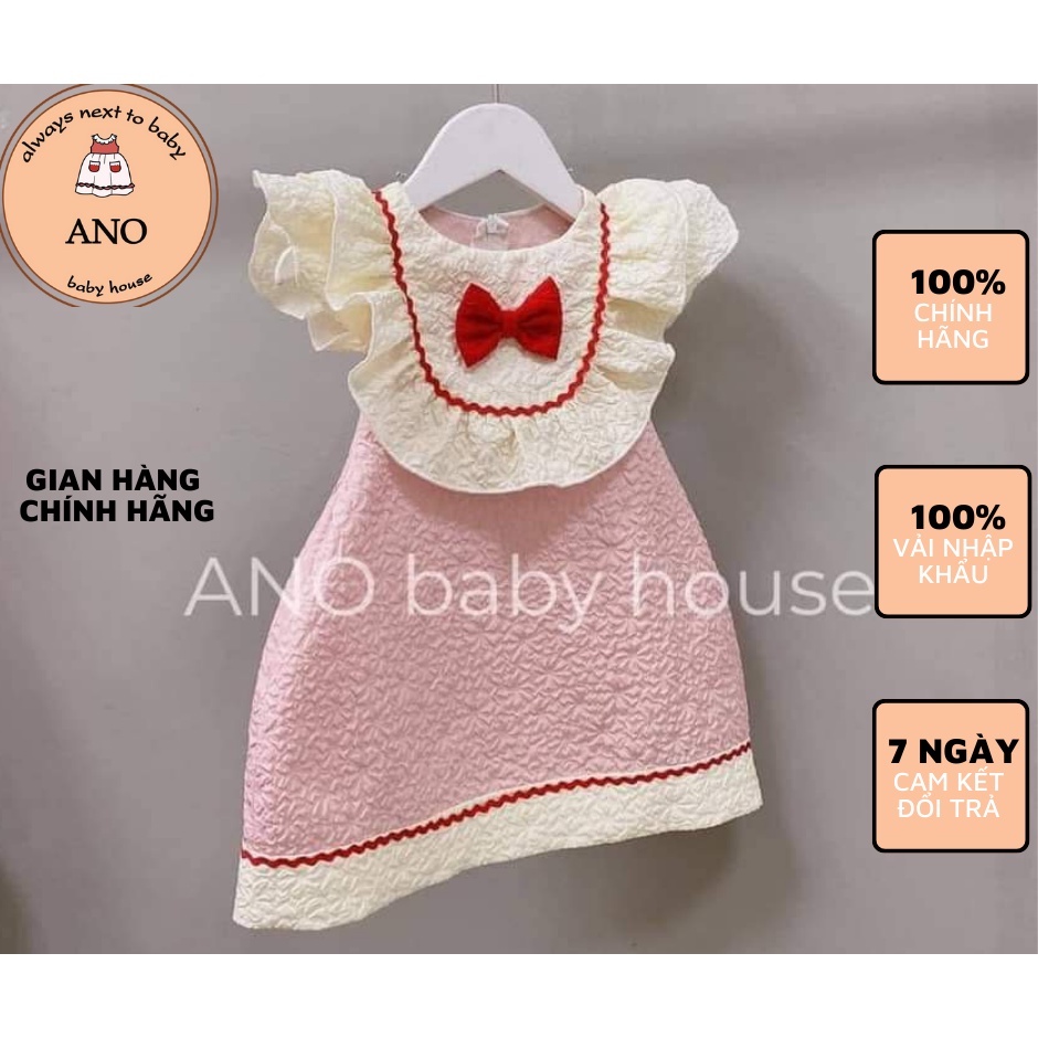 Váy hồng viền