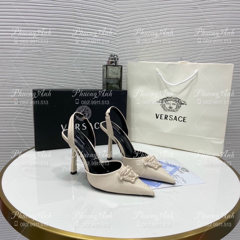 Sandal Versac 2 Màu Trắng Đen