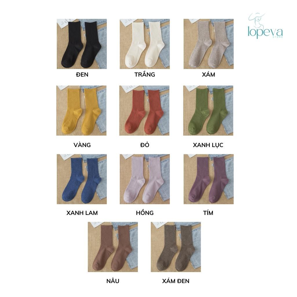 Tất Nữ Cổ Cao Style Hàn Quốc Vintage Cute Hoạt Hình Có Set 10 Đôi LOPEVA TV57