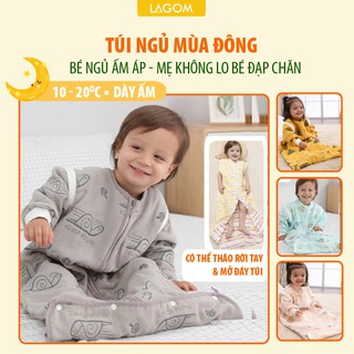   DÀY ẤM 10-20độ  Túi Ngủ Mùa Đông Cho Bé Túi Ngủ Trẻ Em Trần Bông Cotton Mềm Mại 