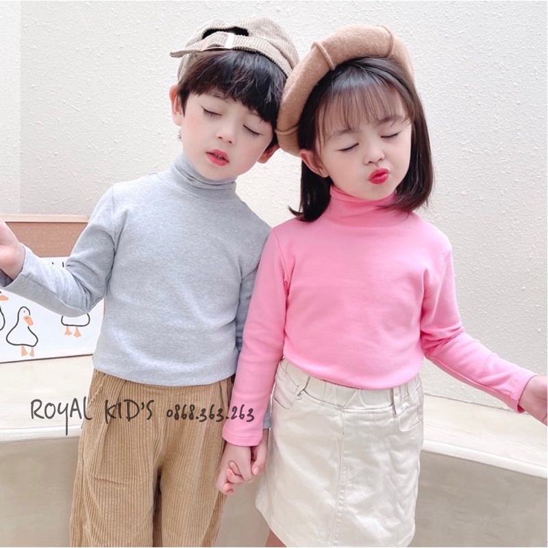 Áo Giữ nhiệt cổ cao cho bé trai , bé gái chất thun lạnh Royalkids