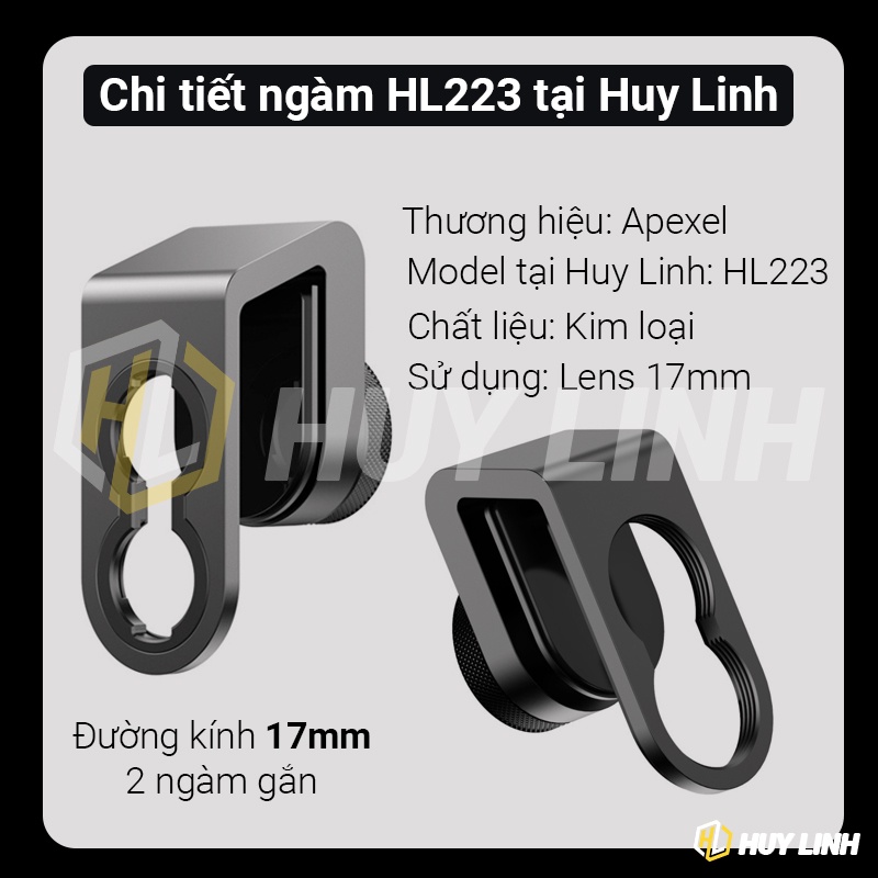 Ngàm kẹp lens, ống kính cho điện thoại Apexel 17mm
