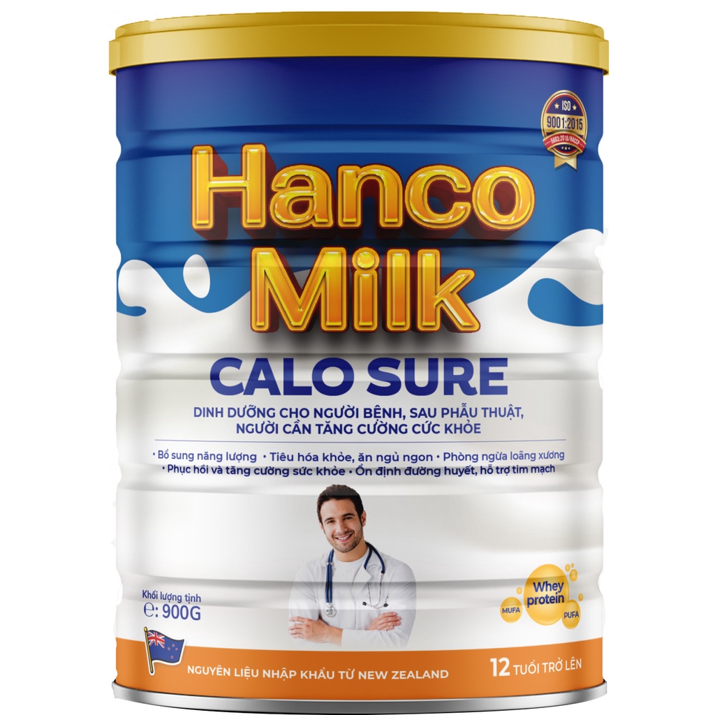 Sửa bột Hancomilk Calo Sure 900g - Dành cho người bệnh bệnh người sau phẫu thuật người ăn uống kém người cao tuổi.