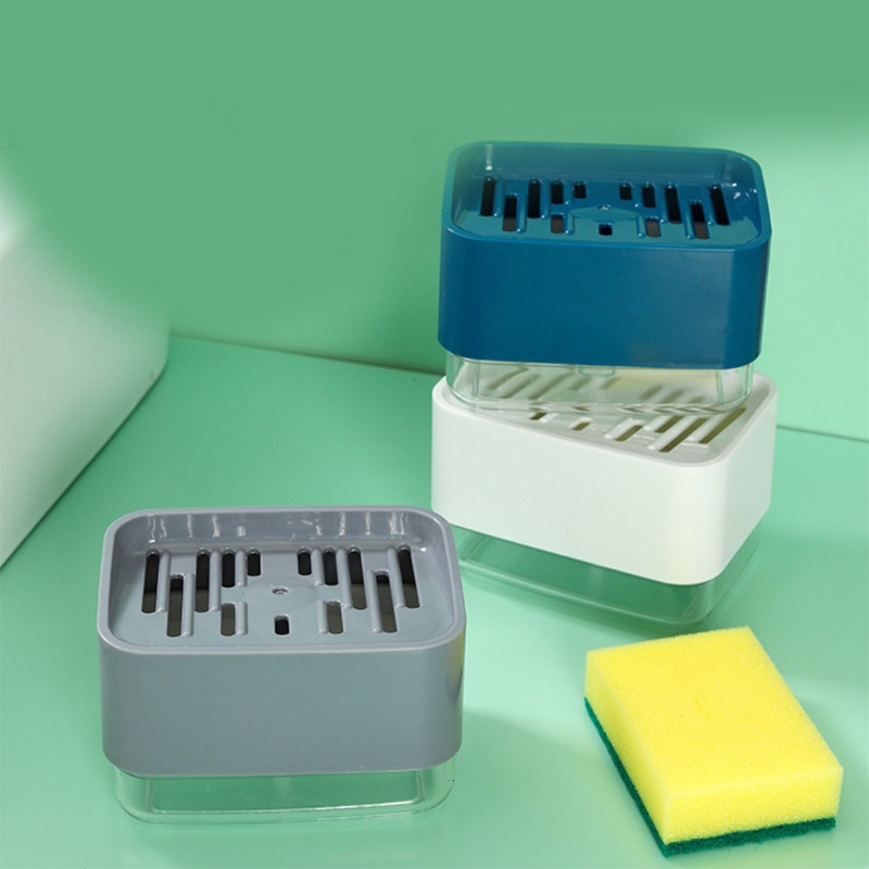 Bình Đựng Xà Phòng Kèm Giá Đỡ Bọt Biển Rửa Chén Tiện Dụng Cho Nhà Bếp