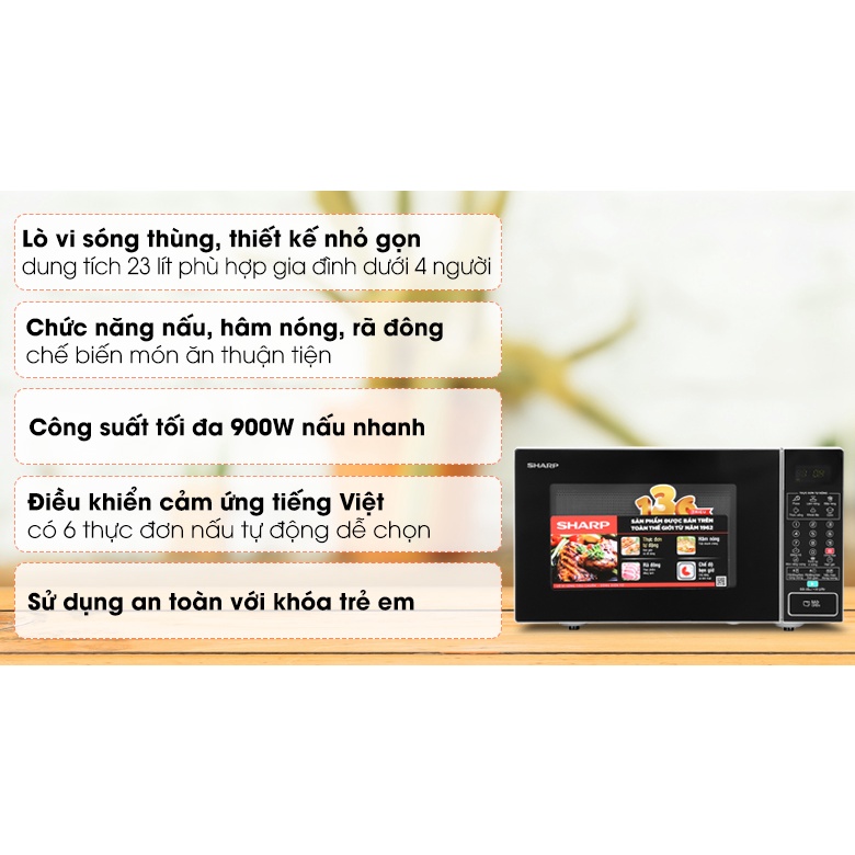 LÒ VI SÓNG ĐIỆN TỬ SHARP R-370VN-S