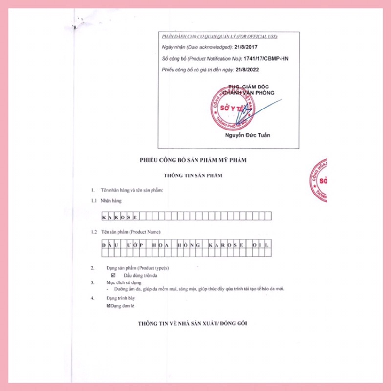 [Hàng Chính Hãng] Dầu Dưỡng Hoa Hồng Karose Oil 20ml | BigBuy360 - bigbuy360.vn
