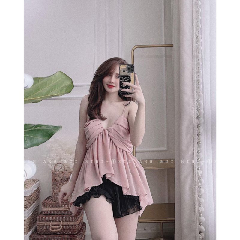 Áo 2 dây dúm ngực