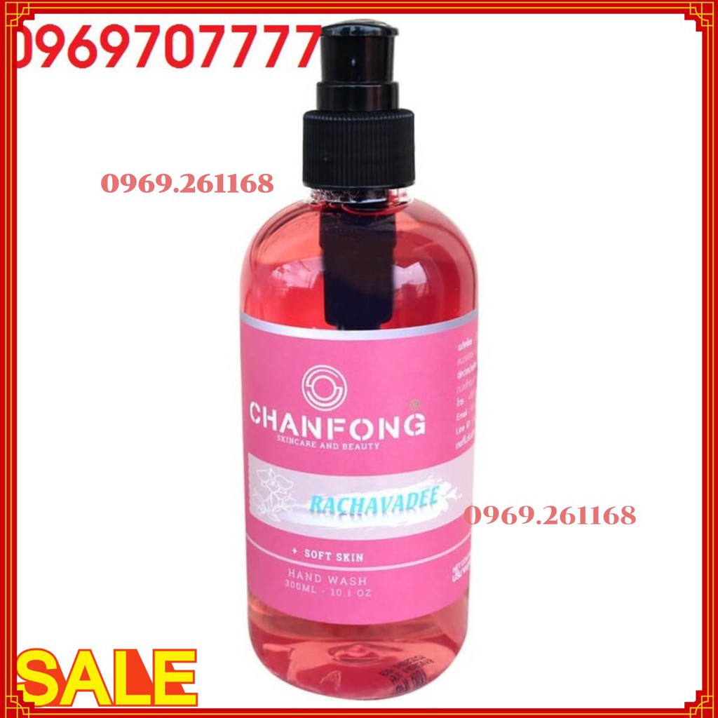 [Chính hãng] Nước rửa tay sinh học Chanfong hương hoa RACHAVADEE 300ml Thái Lan- màu đỏ