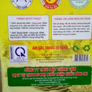 Ấm sắc thuốc tự động BÁT TIÊN