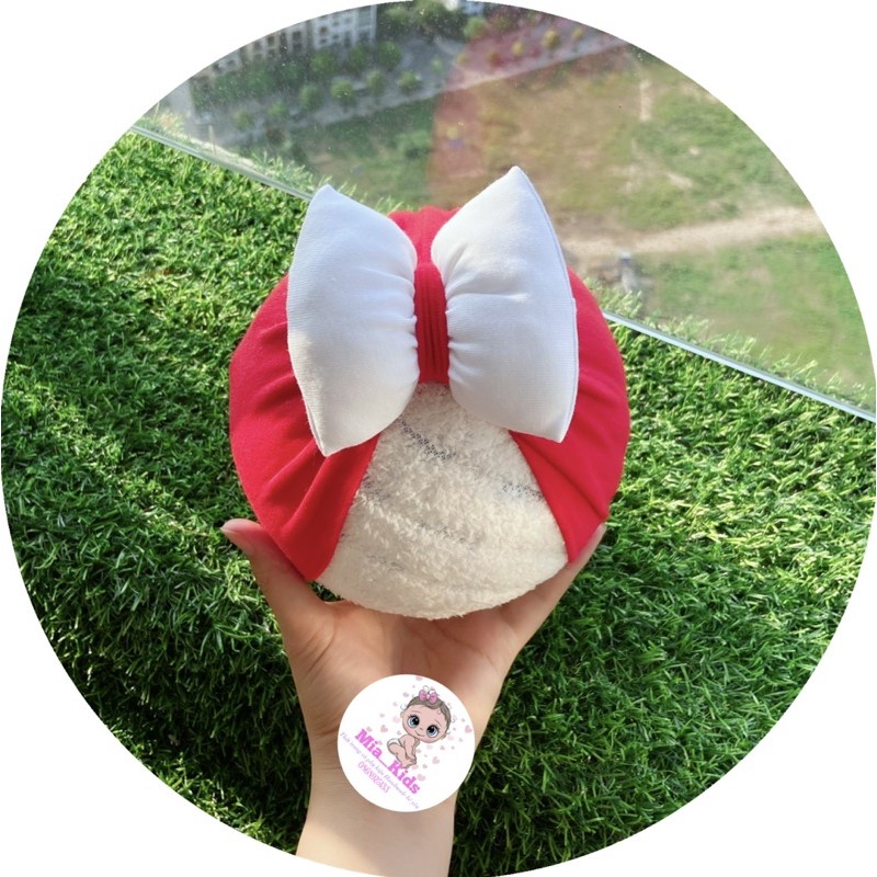 MŨ TURBAN CHO BÉ RẺ ĐẸP CHẤT COTTON MỀM MỊN - THẮT NƠ XINH XẮN