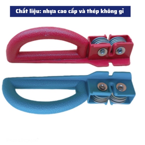 Dụng cụ mài dao 2 lưỡi đa năng có tay cầm, Đá , Máy mài kéo cao cấp tiện lợi thép không gỉ nhỏ gọn mài nhanh và sắc nhọn