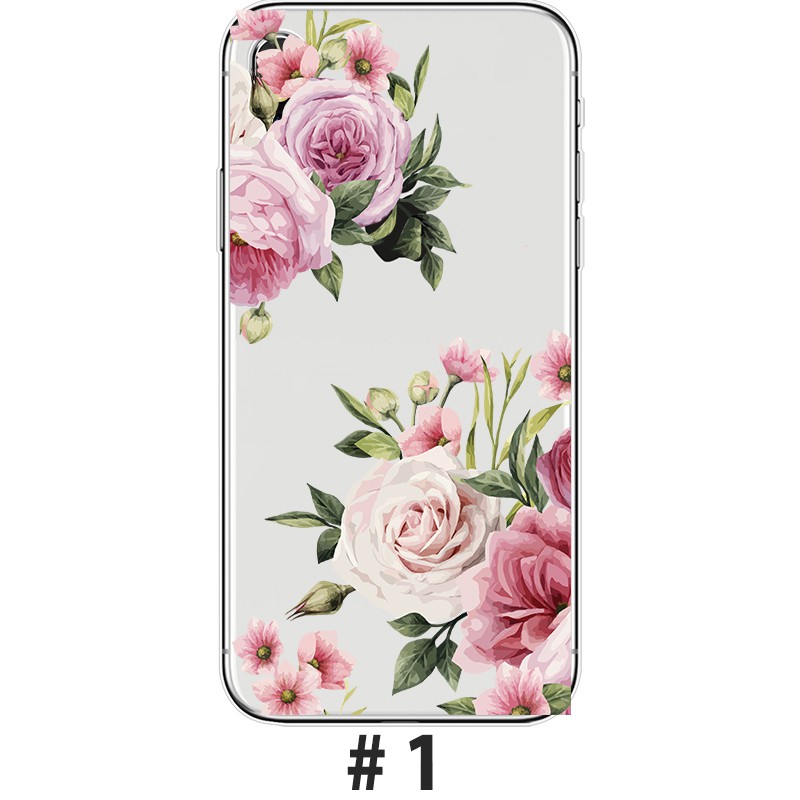 Ốp lưng silicon TPU cho Xiaomi Redmi 5 6 Xiaomi note 6 7 Xiaomi Mi 8 9 Xiaomi Mi Mix 3 Pocophone F1 Hoa Lá 3