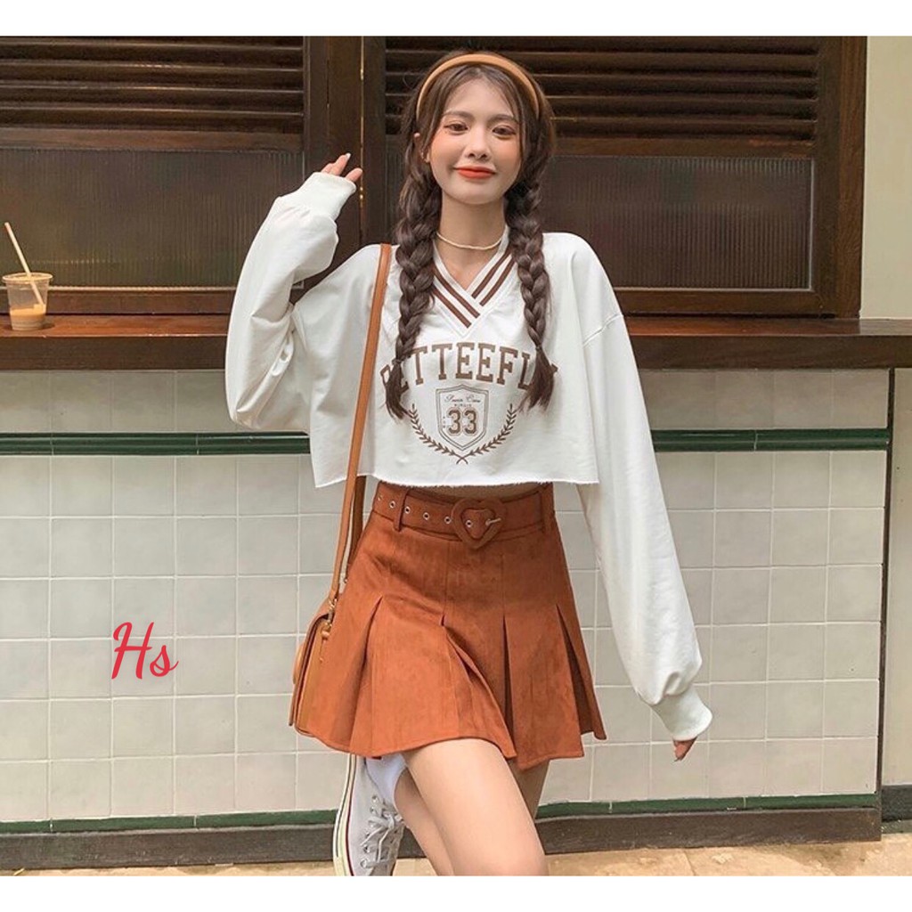 Áo Crotop Dài Tay Cổ Tim In 33 Mã 517