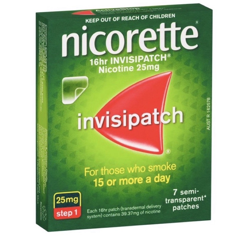 [Hàng Úc] Miếng dán cái th.u.ố.c lấy Nicorette Invisipatch hộp 7 miếng