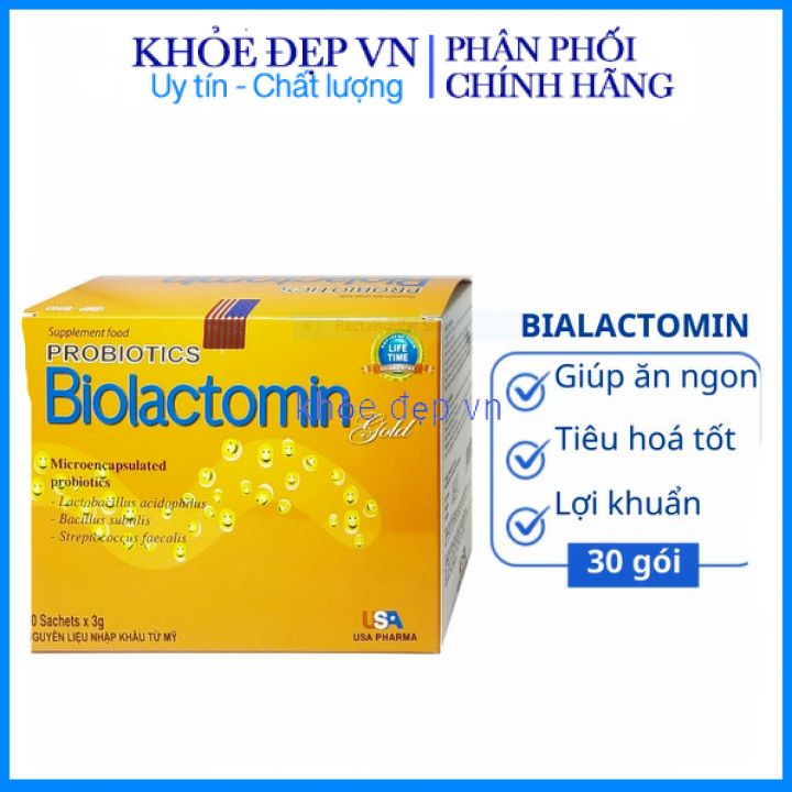 Men tiêu hóa vi sinh đường ruột Biolactomin Gold cân bằng hệ vi sinh, hỗ trợ rối loạn tiêu hóa, giúp ăn ngon – Hộp 30g