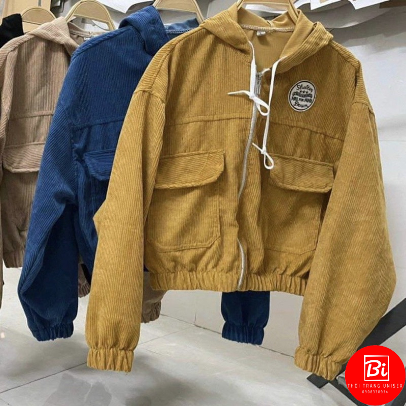 Áo Khoác Nhung Tăm Dáng Lửng Tay Cánh Dơi Thêu Chữ DG Tay và Lai Áo Bo Chun_AK59