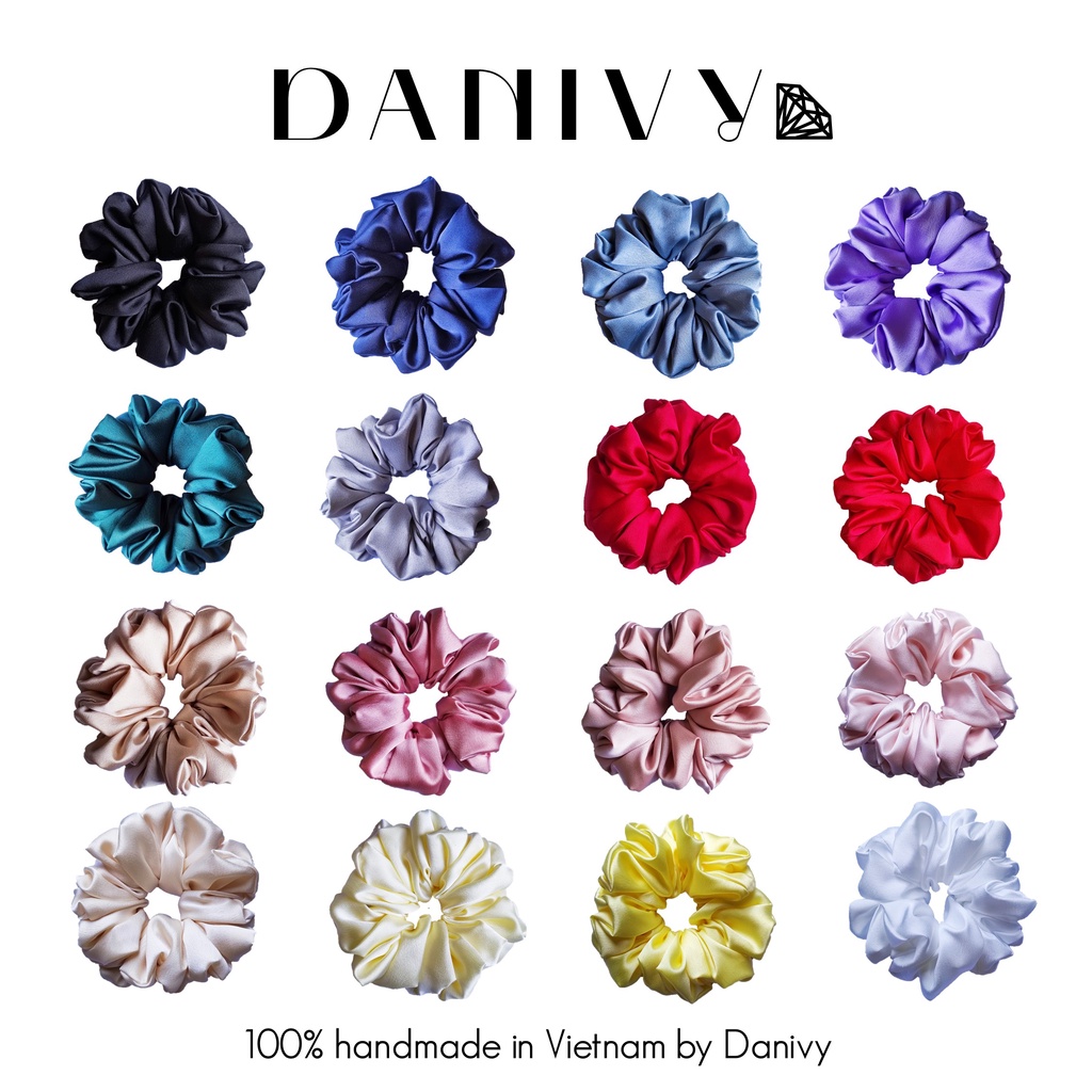 Dây buộc tóc Scrunchies handmade lụa Satin cao cấp sản xuất tại Việt Nam by DANIVY