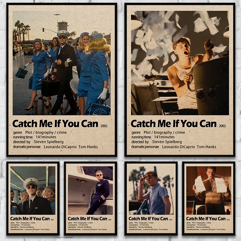 Poster Phim catch me if you can Trang Trí Phòng Khách Quán bar Phong Cách retro