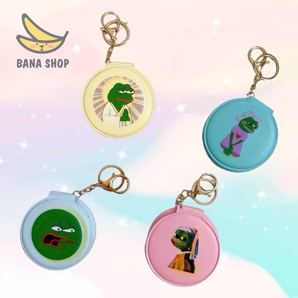 Móc khoá gương ếch xanh pepe sad frog siêu bựa dành cho vozer
