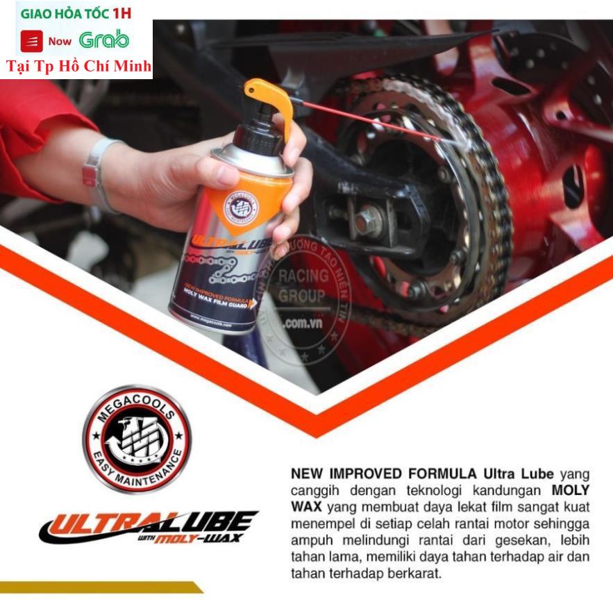 Chai Dưỡng Sên Megacools Chain Lube 300ml - Dưỡng Sên Xích, Sên Trần, Sên Phốt Cao Su Xe Máy