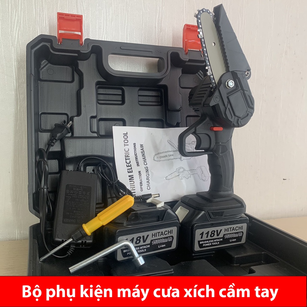 Máy cưa xích dùng pin Hitachi 199V - Dung Lượng Khủng 32000 mAH -