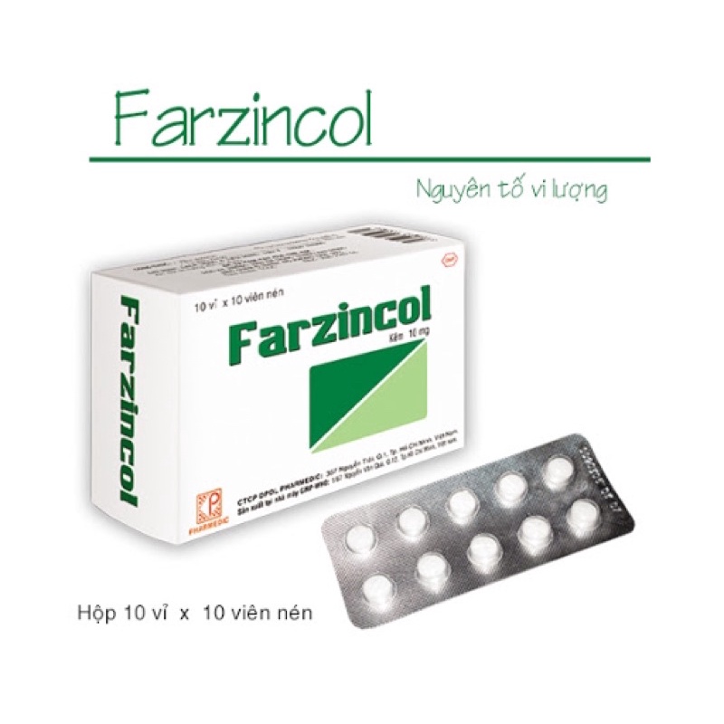 FARZINCOL VĨ, LỌ 100 VIÊN VÀ SIRO CHAI 90ML