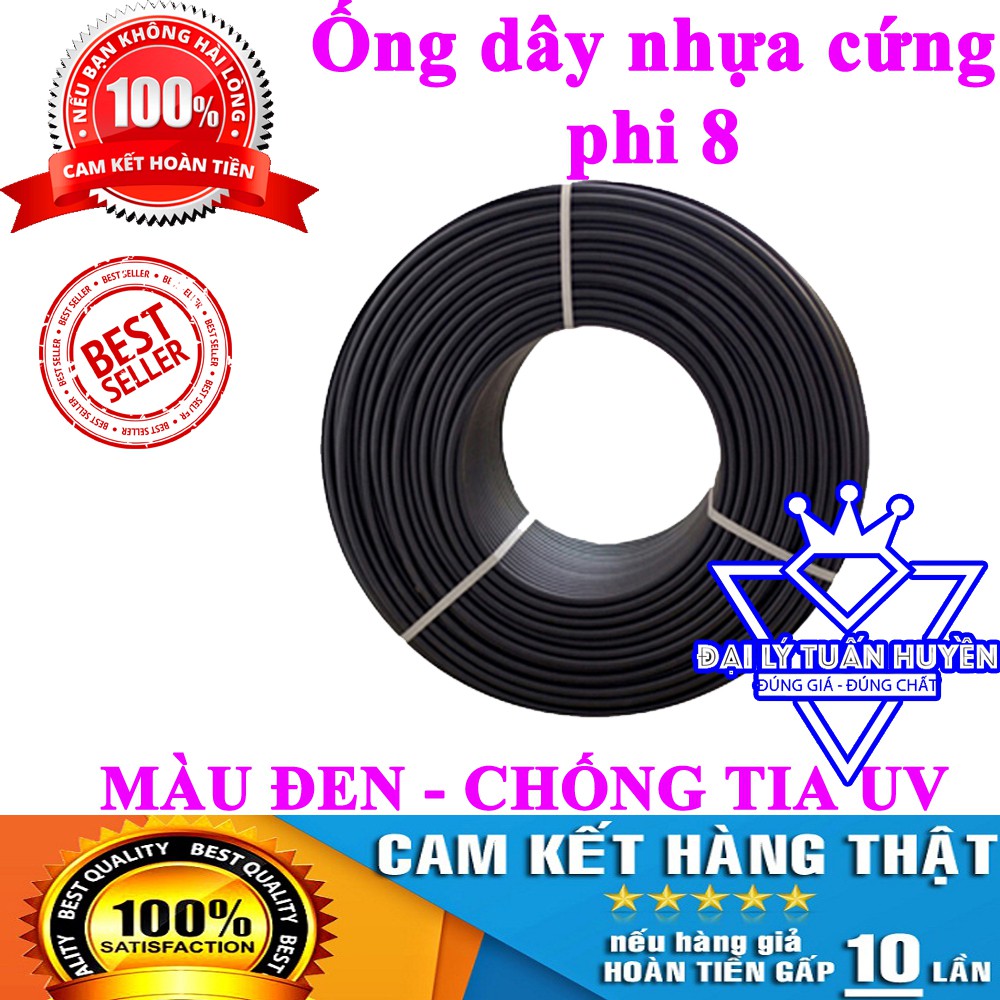 [1 mét] Ống dây nhựa cứng phi 8 đen - chống tia UV - Dùng cho dàn phun sương