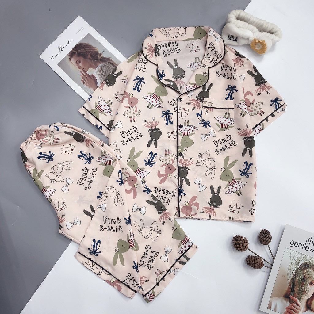 [Kate mềm] Bộ Pijama lửng chất Kate Thái mềm freesize&lt;60kg