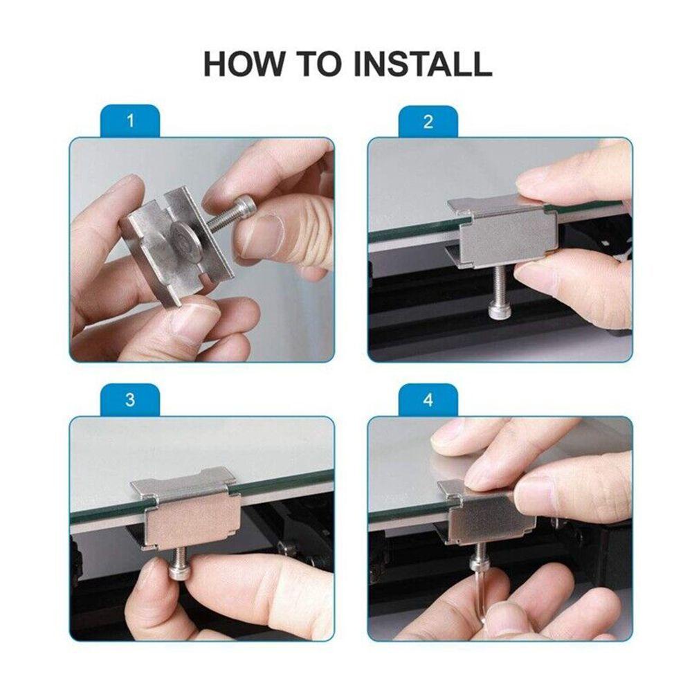 BORAG Set 4 Kẹp Kính Cố Định Ender-3 Dành Cho Máy In 3D Ender-3