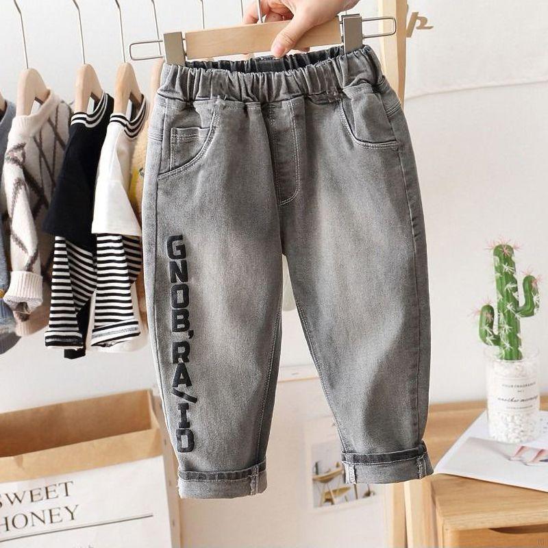 Quần Jeans Dài In Chữ Thời Trang Cho Bé