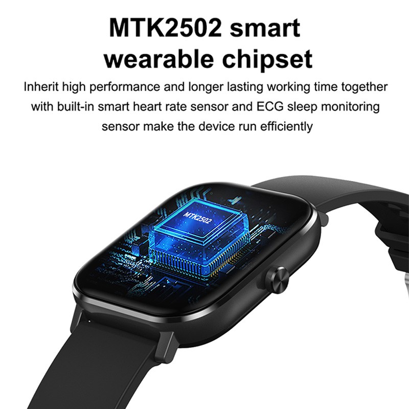 Đồng hồ thông minh Lykry DT35+ 1.75 inch mặt vuông có thể thay đổi nền kết nối cuộc gọi Bluetooth chống nước IP67