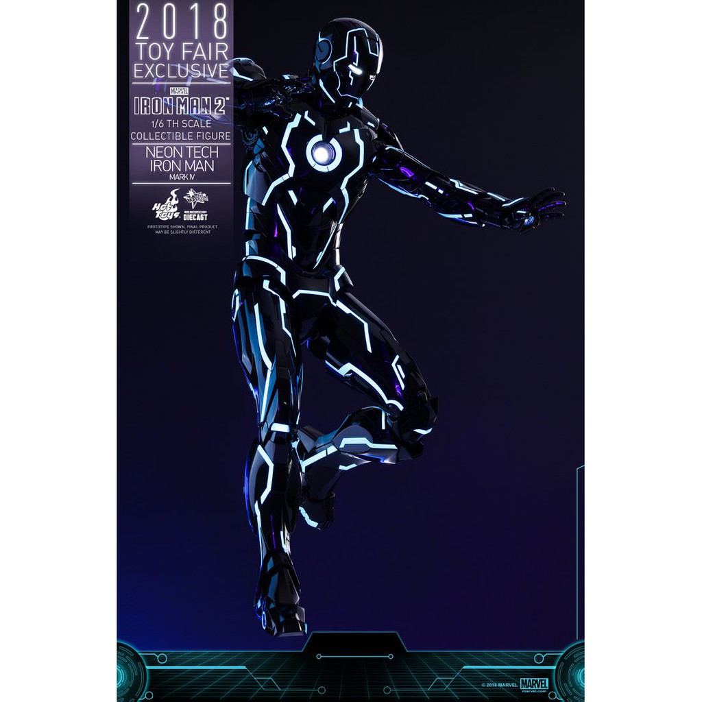 Mô hình Hottoys 1/6 MMS485 D24 Iron Man MK 4 Neon Tech