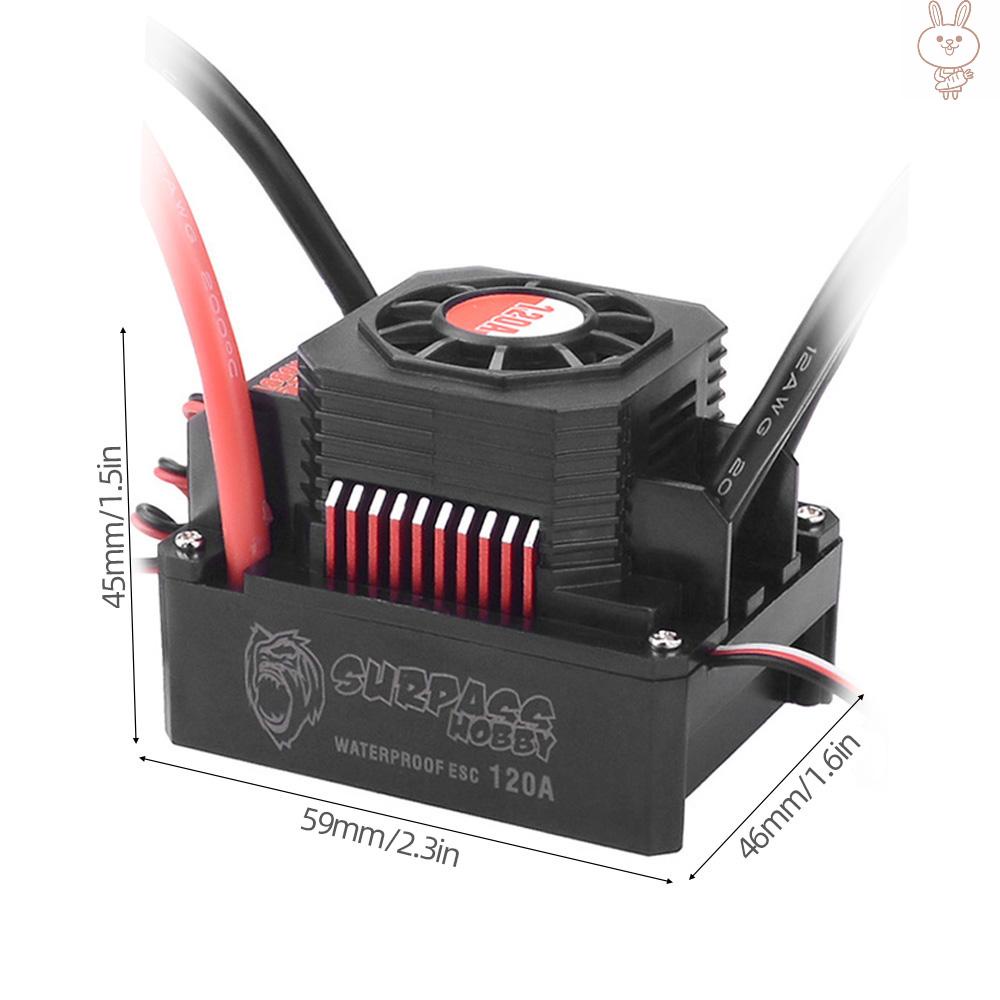 Bộ Điều Khiển Tốc Độ Không Chổi Than Ol Surpass Hobby 120a Esc Chống Thấm Nước Cho Xe Tải Địa Hình Rc 1 / 8 1 / 10