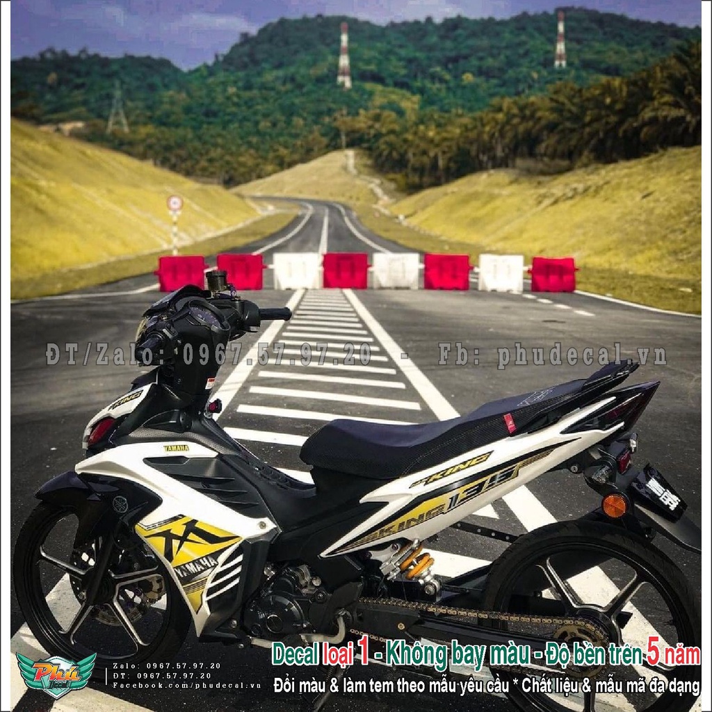 Tem rời Exciter 135 MX trắng vàng đen (L)