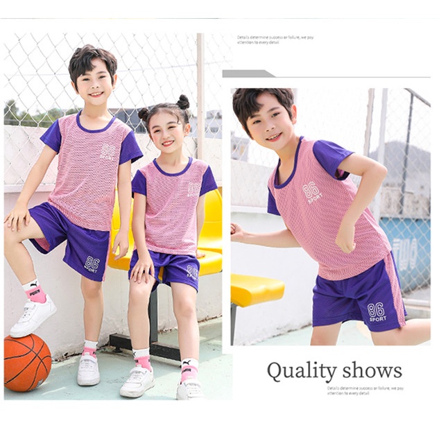Bộ Quần Áo Thể Thao Ngắn Tay Nhanh Khô 100-160cm Đáng Yêu Cho Bé