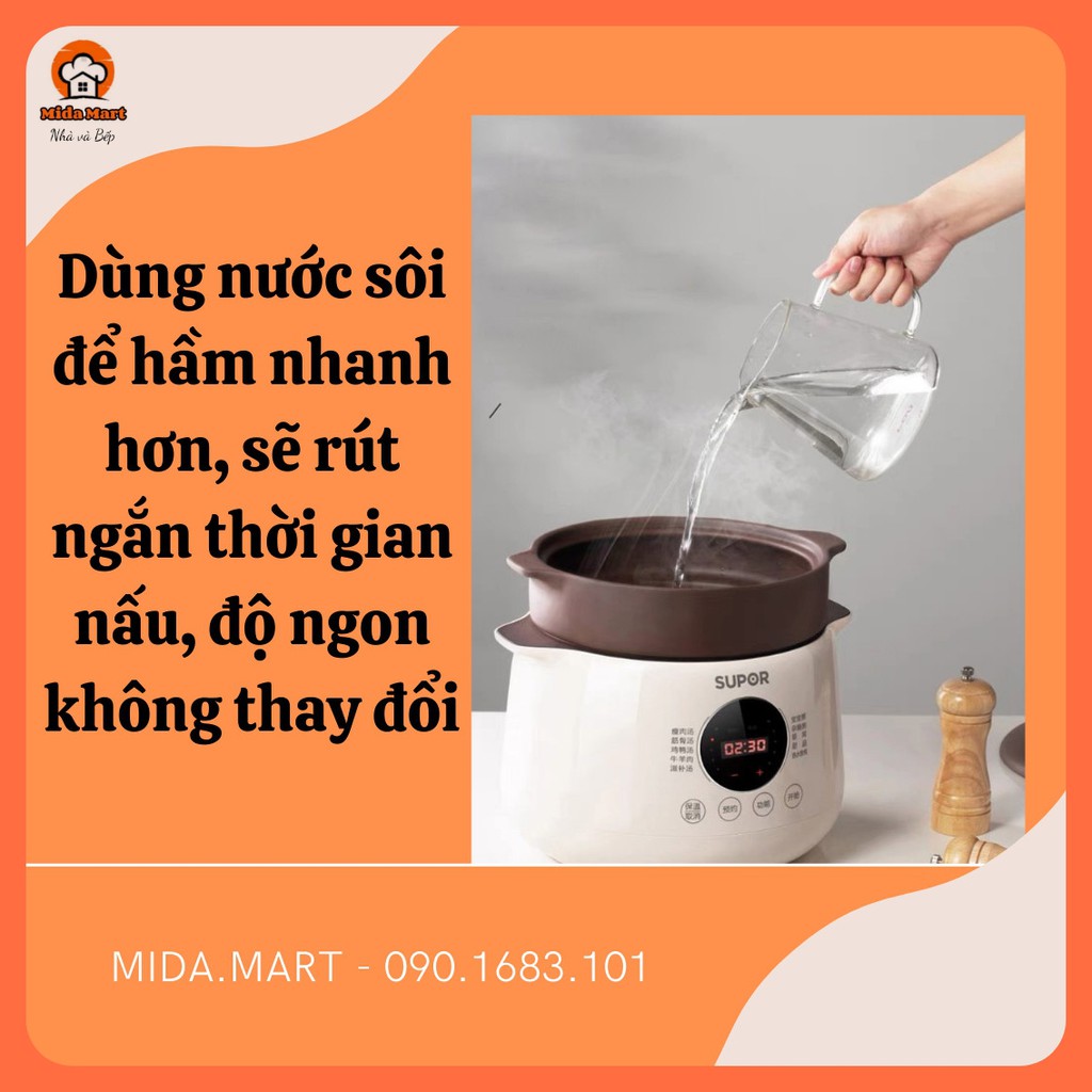 🔥 NỒI HẦM 4L ĐA NĂNG GIA DỤNG TIỆN ÍCH SUPOR DG40YC851 CHÍNH HÃNG BẢO HÀNH 6 THÁNG 🔥