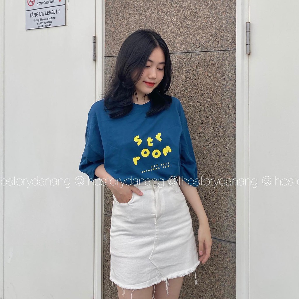 [STORY MADE] [STR] Áo pull ngắn tay chữ STR ROOM A1960