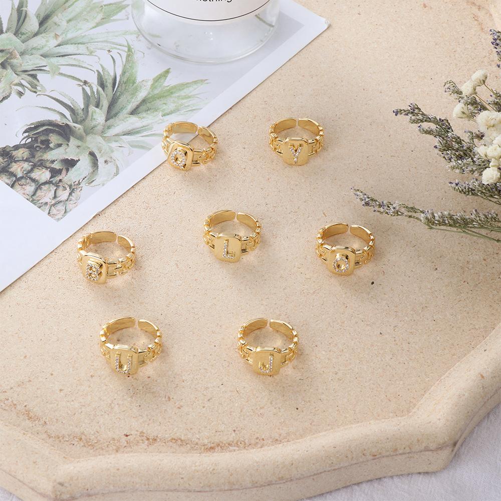 Nhẫn Mạ Vàng 14K In Chữ MAG Initial Thời Trang|Vỏ Mạ Vàng
