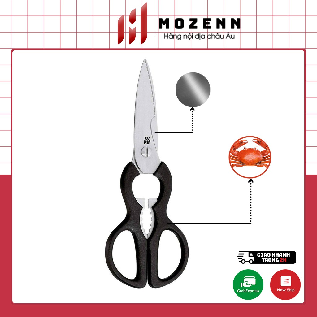 Kéo nhà bếp đa năng WMF 21cm bật nắp bia, kẹp cua, cắt đồ - chính hãng Đức