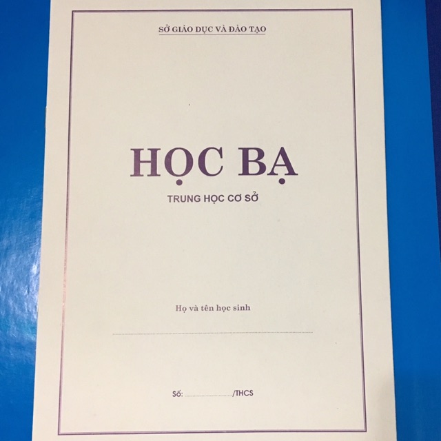 Học bạ Trung học cơ sở 19x26 Cm