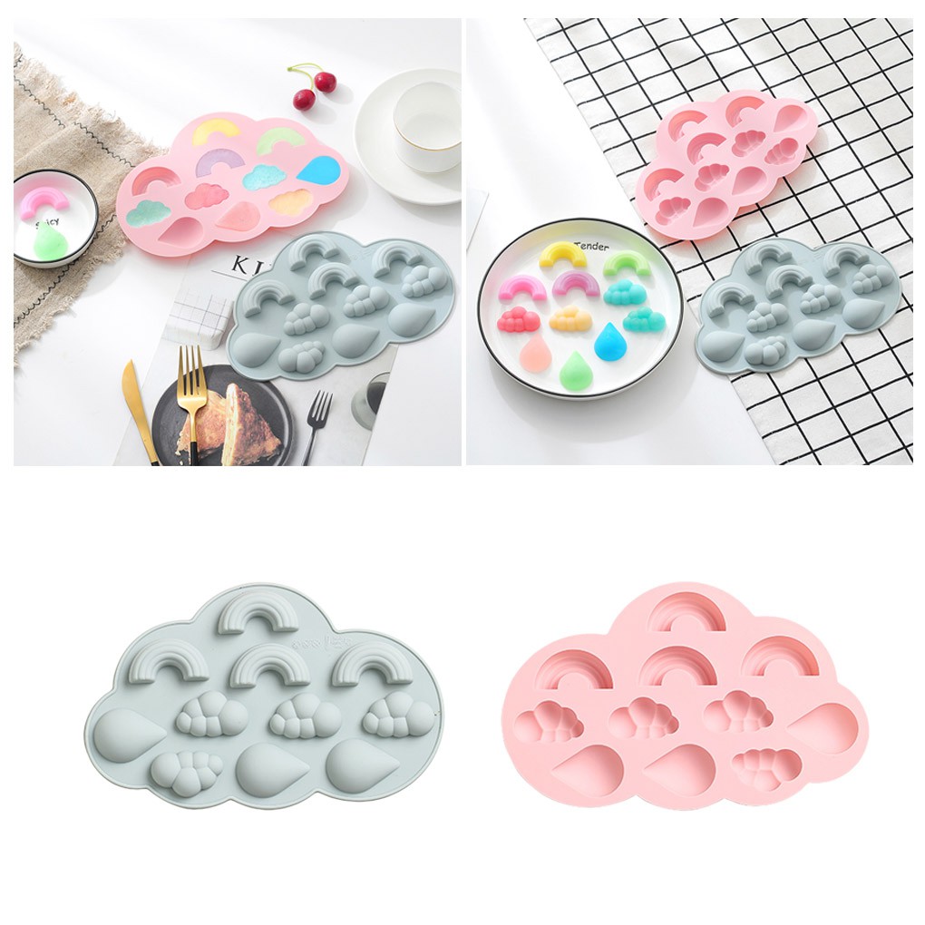 Khuôn Silicone Tạo Hình Đám Mây Cầu Vồng Trang Trí Bánh Độc Đáo