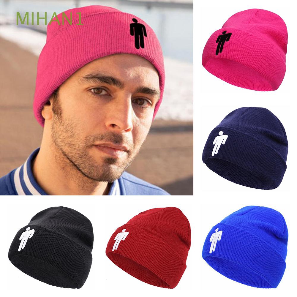 MIHAN1 Solid Color Unisex Bonnet Casual Hip-hop Embroidery Beanie Hat