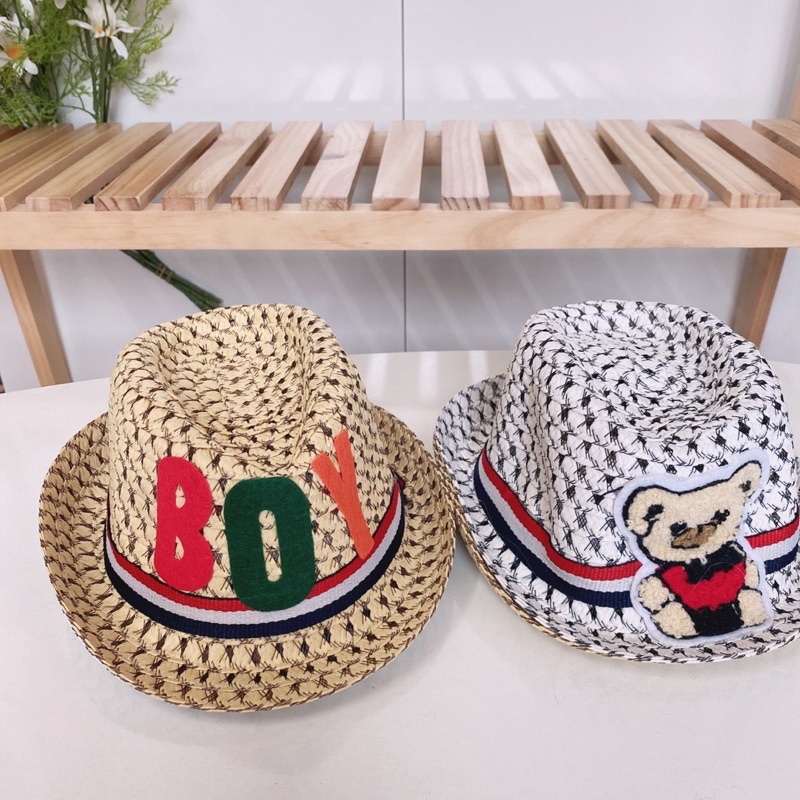 Mũ bé trai siêu yêu chất liệu cói đẹp