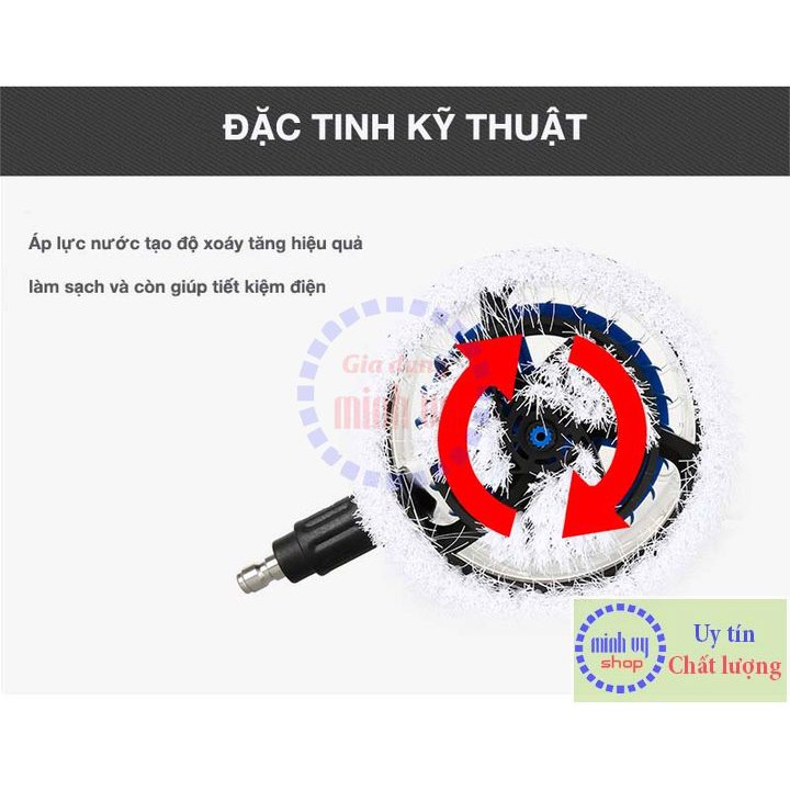 Bàn Chải Rửa Xe Hơi tự động xoay đầu nối nhanh 1/4 Inch