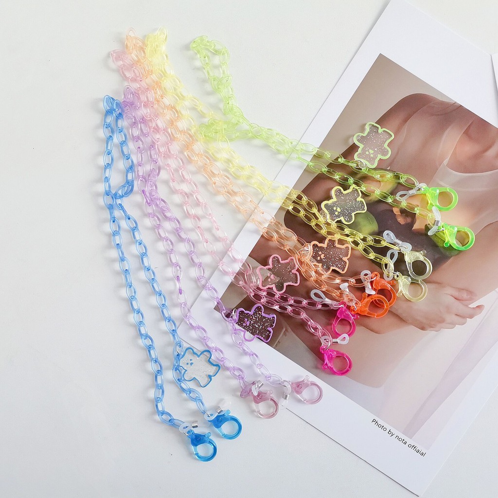 Dây đeo khẩu trang hình chú gấu hoạt hình màu kẹo dễ thương