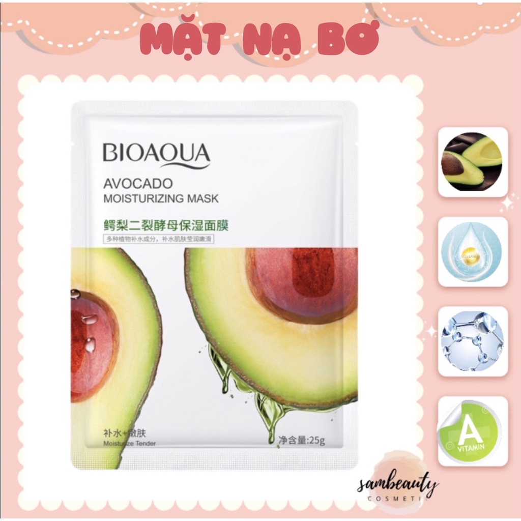 MẶT NẠ BƠ BIOAQUA DƯỠNG ẨM DƯỠNG TRẮNG GIÚP SE KHÍT LỖ CHÂN LÔNG CHO DA MỀM MỊN SamBeauty