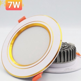 Đèn âm trần 7w viền vàng 3 chế độ giá sỉ
