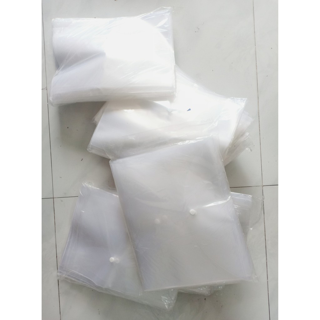 500 túi Clear bag/ túi khuy bấm/ túi đựng bài kiểm tra/ file đựng tài liệu khổ A4 - Độ dầy Trung Bình