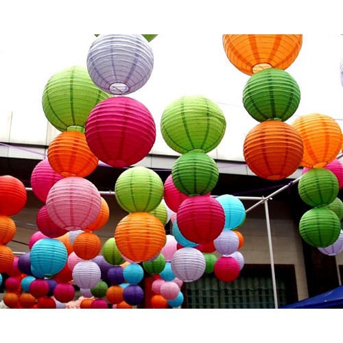 Đèn lồng giấy lụa 30cm